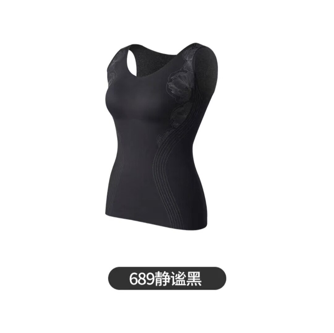 XINGZHILIANG 바이오세라믹 단일 밀도 브러시드 고탄성 열 저장 마모 방지 속옷 원활한 열 조끼 양면 양모
