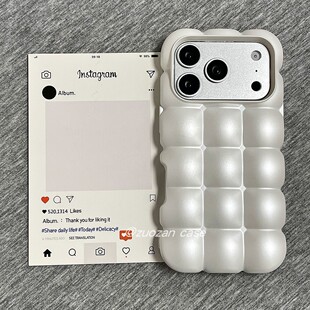 趣味创意鸡蛋仔外形珍珠白适用苹果17promax手机壳iphone16pro新款15小众14简约个性13女17全包防摔保护套pm