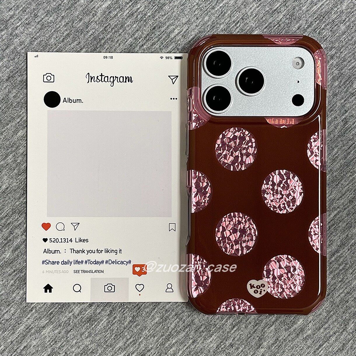 ins韩风棕底镂空大波点适用苹果18promax手机壳iphone17pro新款16简约15pro高级感18pm全包防摔保护套个性女