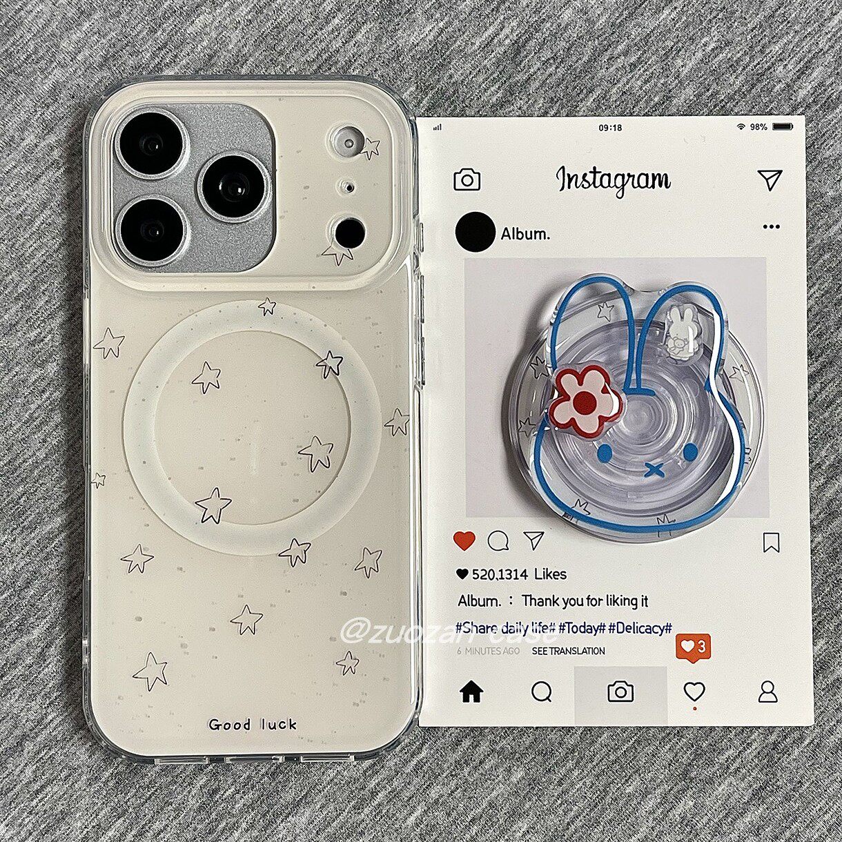 磁吸ins韩风简约泼墨星星适用苹果17promax手机壳iphone16pro新款15旋转米菲兔支架14双层13女17全包防摔保护