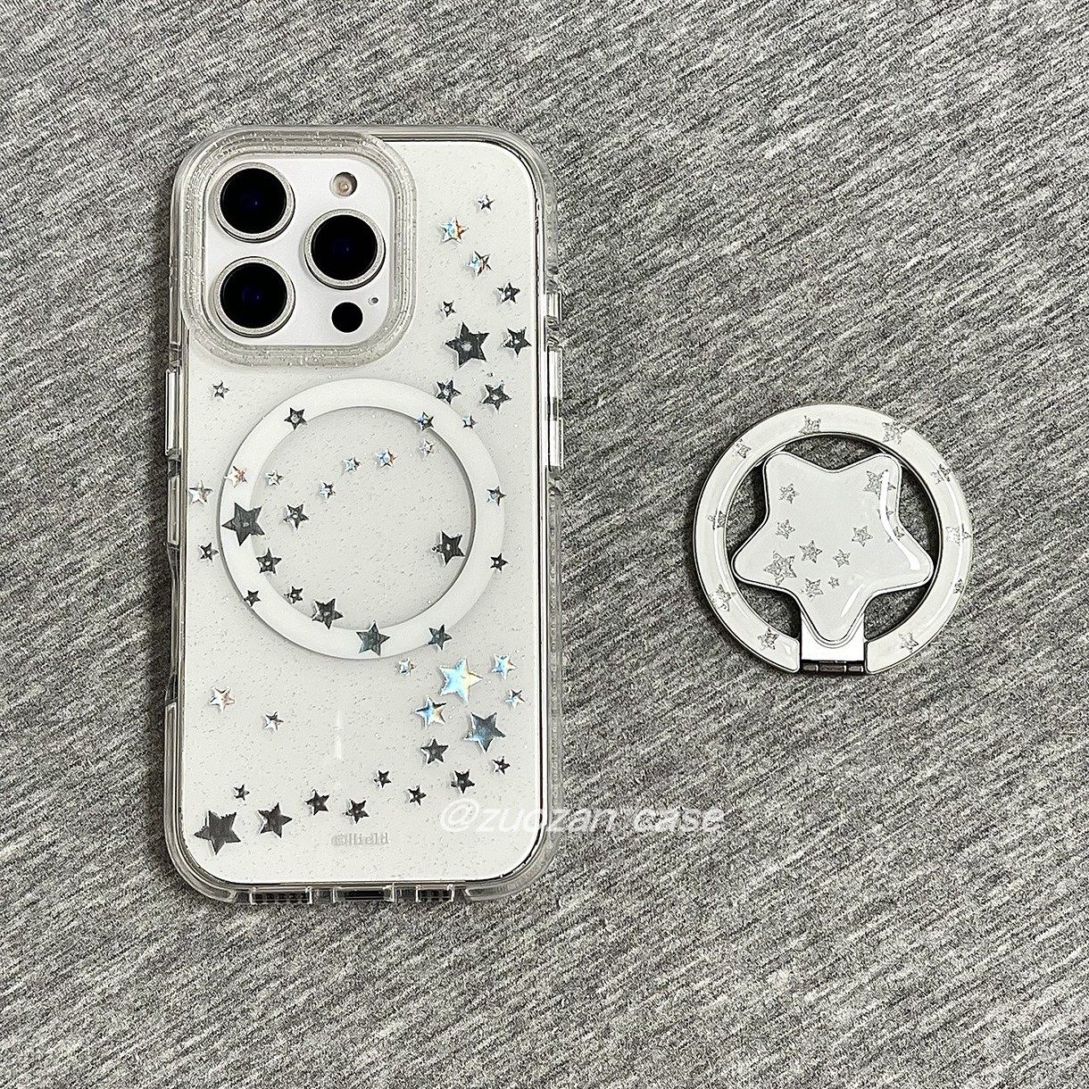 磁吸ins韩风闪粉烫金银色星河适用苹果16promax手机壳iPhone15pro新款14带支架13女17pro双层全包防摔保护套,3C数码配件,手机保护套/壳,淘宝优惠券,粉丝福利购,淘宝优惠卷