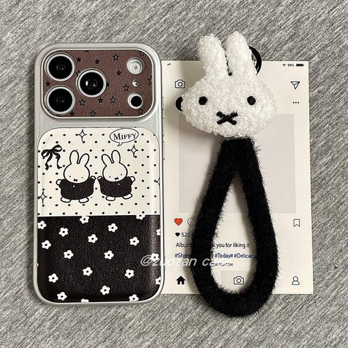 苹果17pro卡通皮革兔子手机壳