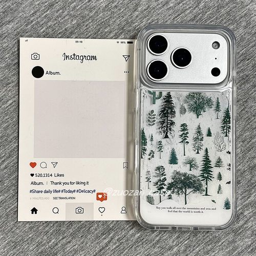 苹果17pro流沙绿雪松手机壳