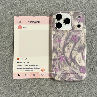 苹果17proins风花朵双层手机壳