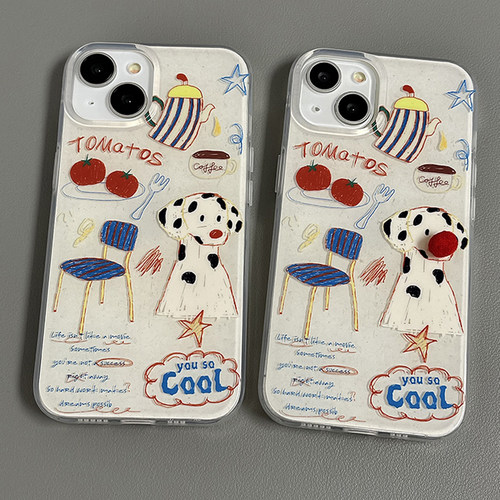 苹果15可爱斑点狗手机壳
