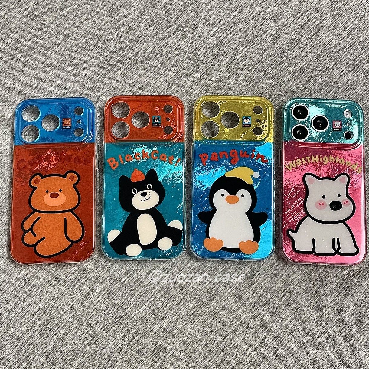 锡纸纹撞色可爱卡通jellycat小动物适用苹果17promax手机壳iphone16pro新款15pm14双层13女17全包防摔保护套