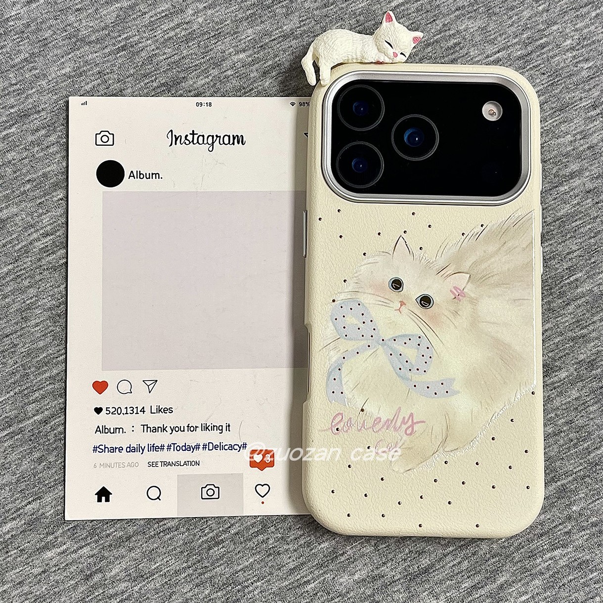 ins韩风米底蝴蝶结猫咪适用苹果17promax手机壳iphone16pro新款14仿皮纹13女15pro高级感17p全包防摔保护套
