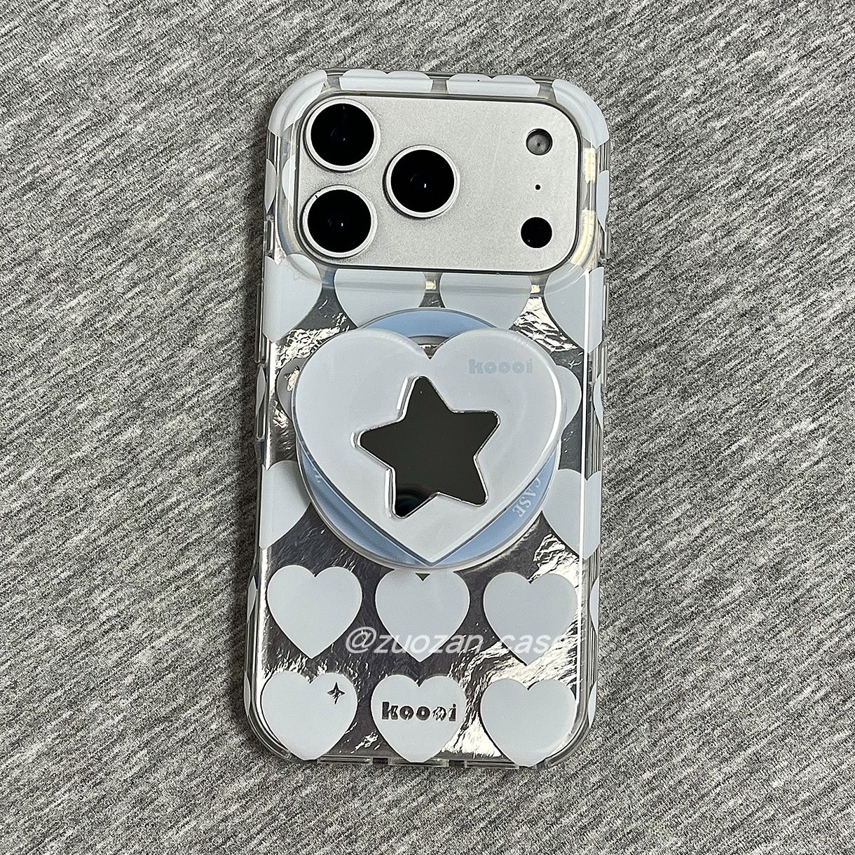 苹果17pro磁吸爱心ins风手机壳