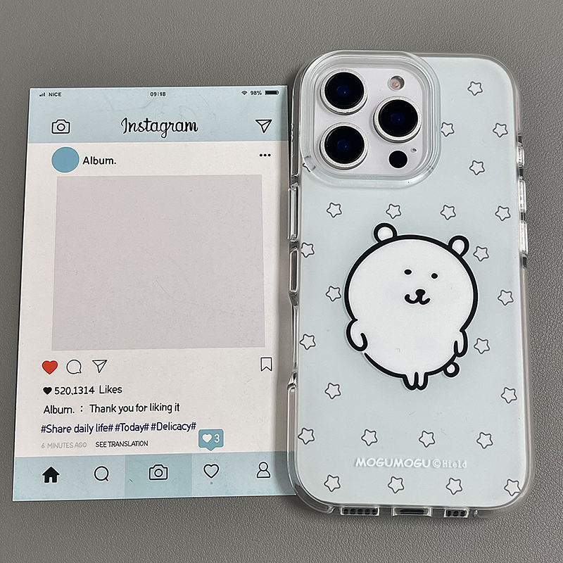 苹果16手机壳可爱卡通自嘲熊