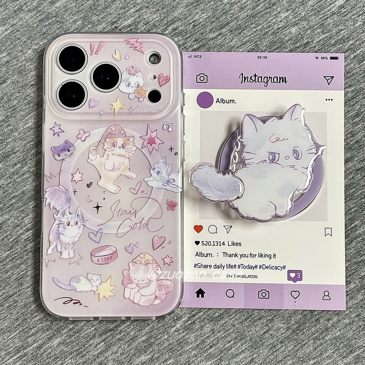 苹果17pro卡通猫猫磁吸手机壳