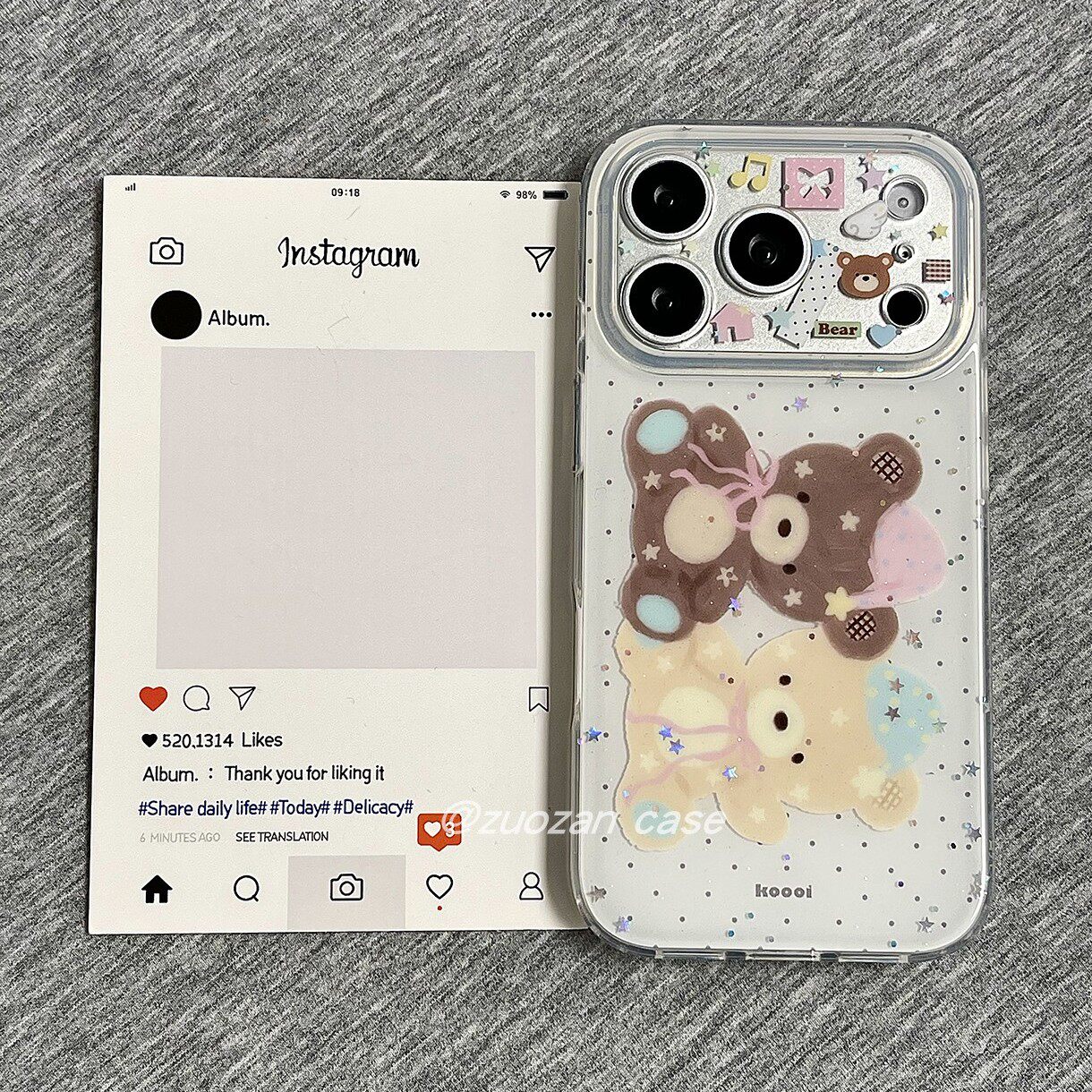 ins韩风卡通横版小熊公仔适用苹果17promax手机壳ipho