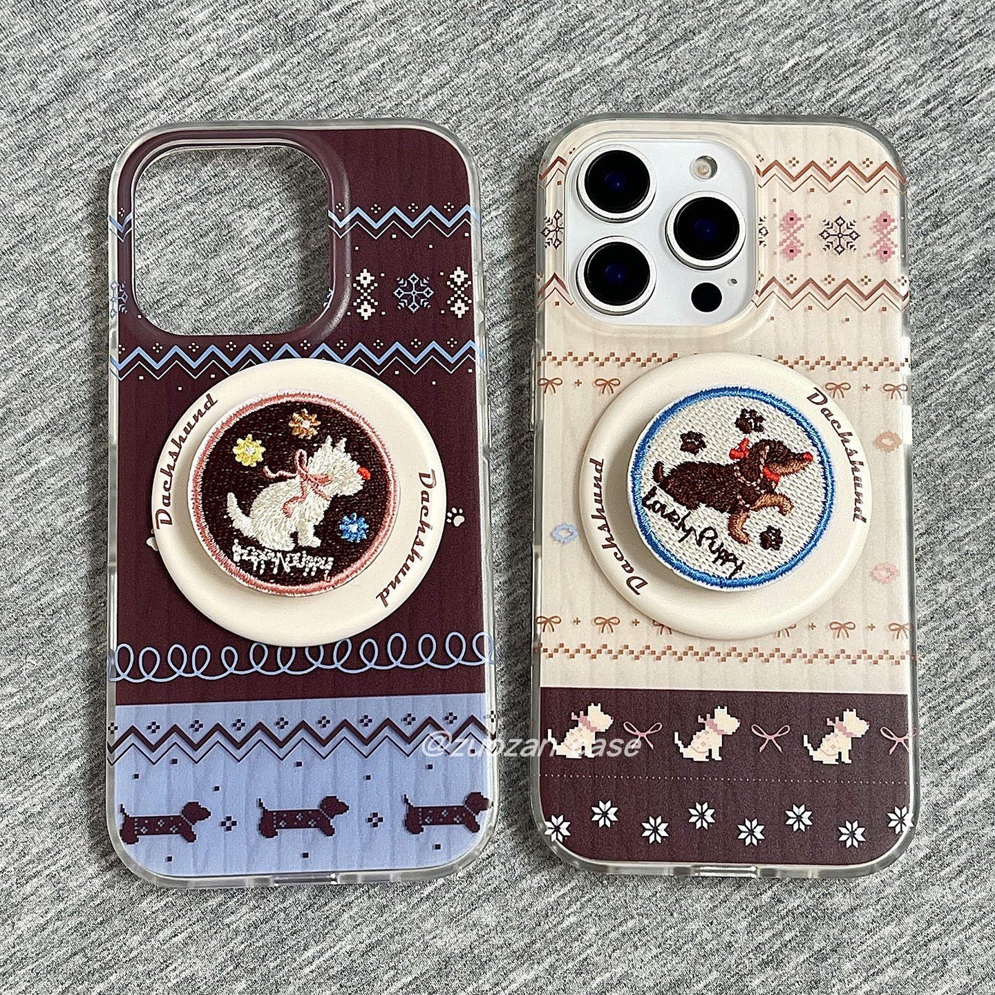 苹果16pro卡通腊肠狗磁吸手机壳