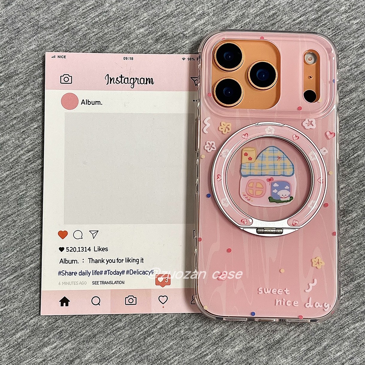 苹果17pro卡通小狗支架手机壳