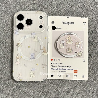 苹果17pro卡通小狗双层手机壳