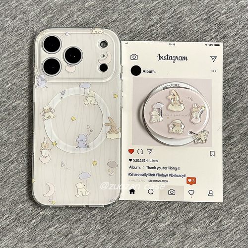 苹果17pro卡通小狗双层手机壳