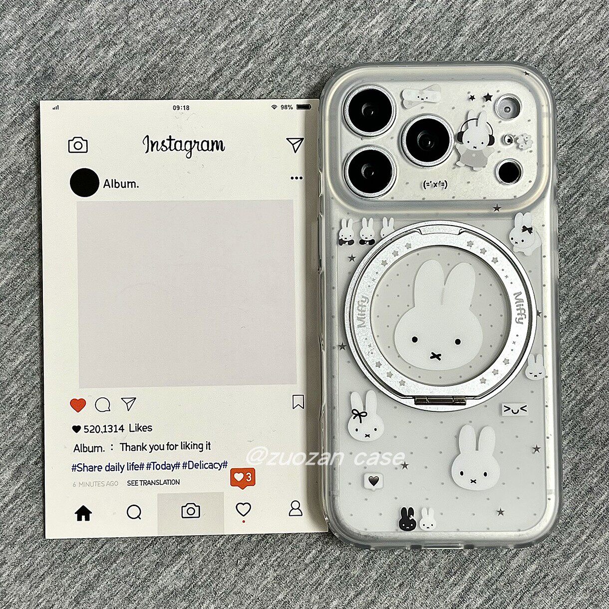 360旋转一体支点壳适用苹果17promax手机壳iphone16pro韩风波点米菲兔15pm磨砂17pm新款支架全包防摔保护套女