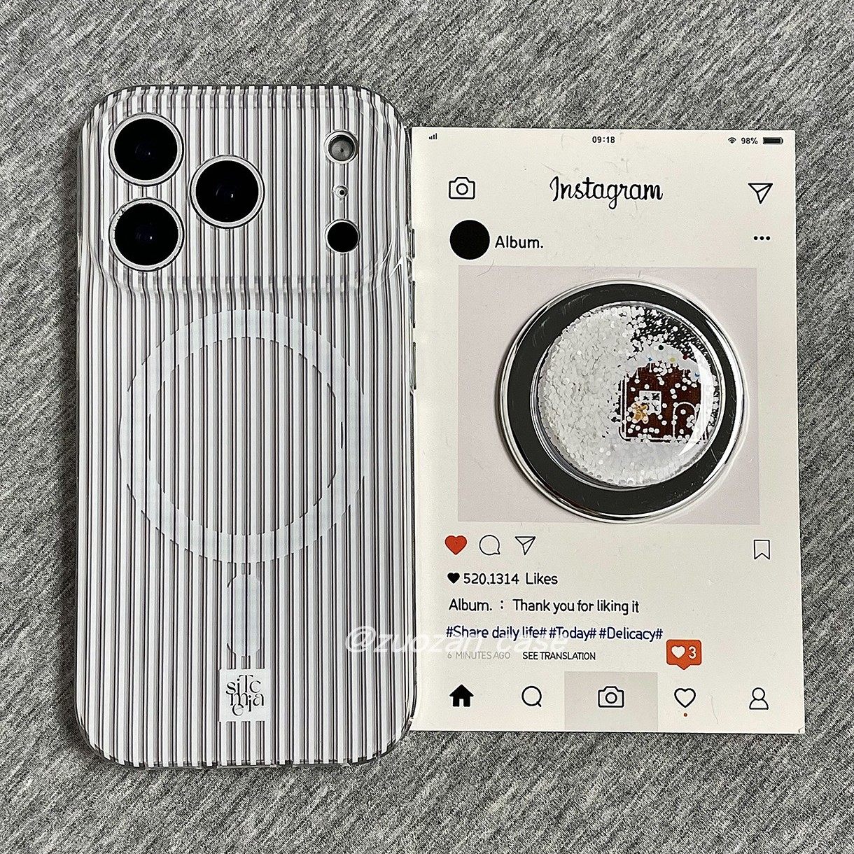 磁吸ins韩风简约条纹适用苹果17promax手机壳iphone16pro新款15飘雪小屋镜子支架14双层13女17全包防摔保护套,3C数码配件,手机保护套/壳,淘宝优惠券,粉丝福利购,淘宝优惠卷