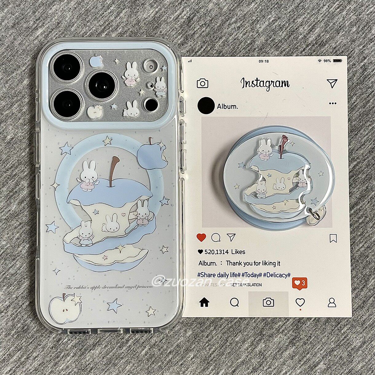 磁吸ins韩风星星蓝苹果米菲兔适用苹果17promax手机壳iPhone16pro新款ip15带支架pm女17全包圆边防摔保护套