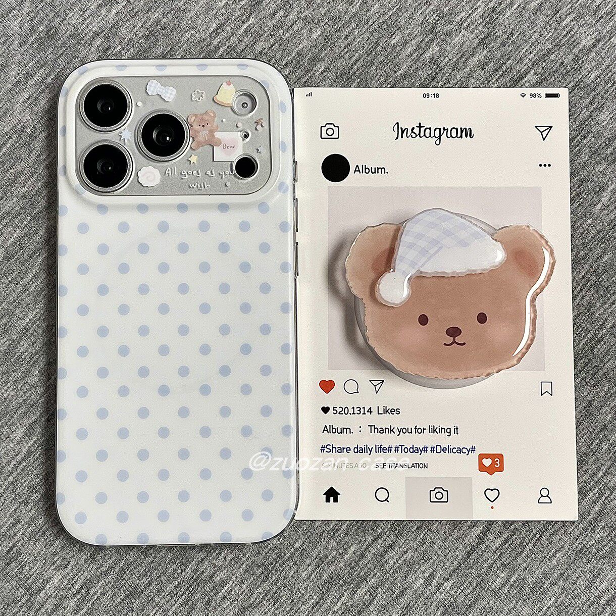 磁吸ins韩风简约白底蓝色波点适用苹果17promax手机壳iphone16pro新款15带小熊支架14高级感13女17全包防摔套