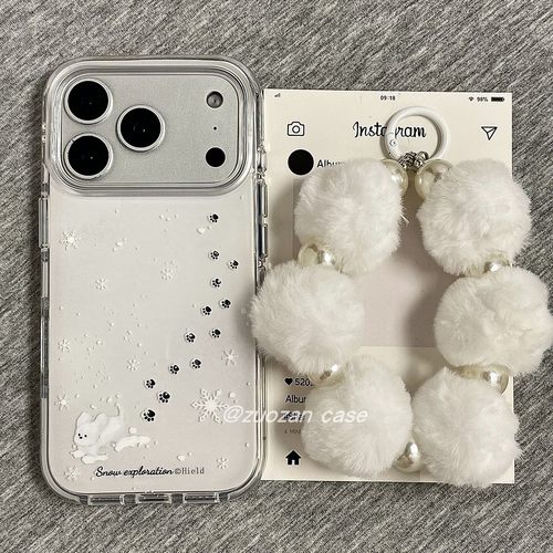 苹果17pro卡通小狗双层手机壳