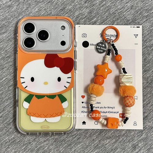 苹果17pro卡通KT猫双层手机壳