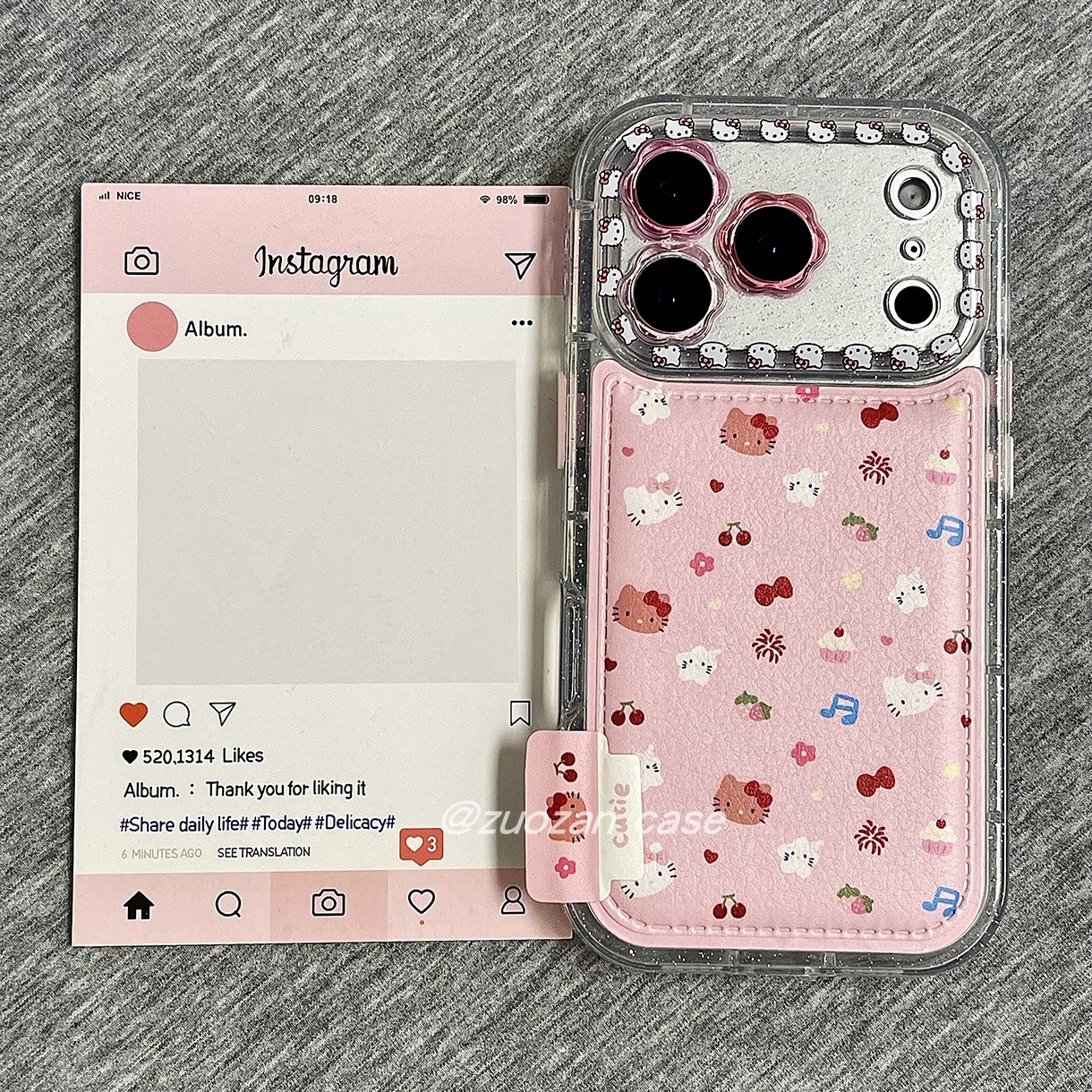 苹果17pro卡通KT猫皮革手机壳