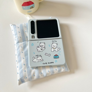 ins灰蓝西高地小狗适用于华为purax手机壳小折叠典藏版适用于三星zflip5/6/7硬壳适用于小米mix flip2