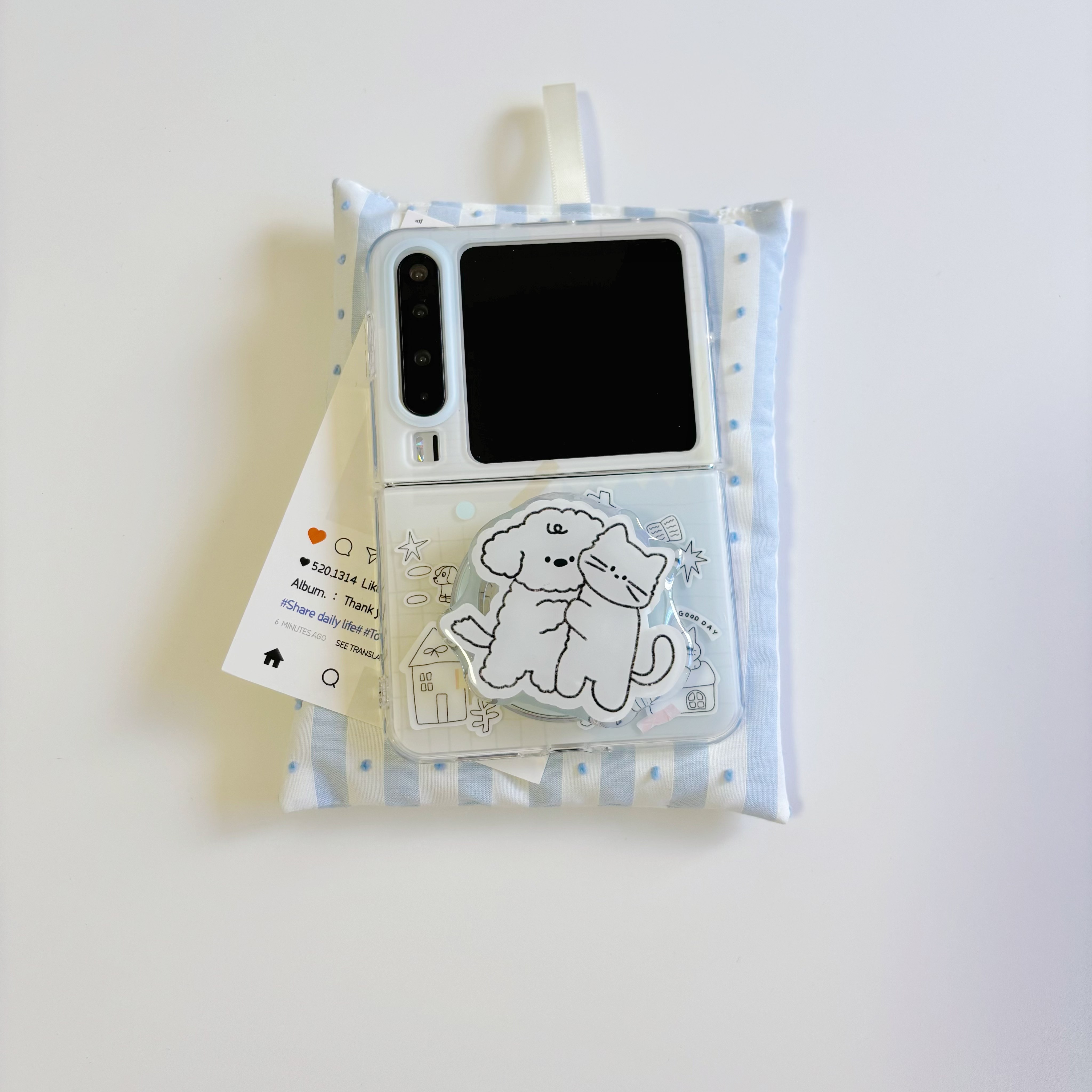 ins韩风卡通格子小猫小狗适用于华为purax手机壳阔折叠适用于华为purax典藏版保护套磁吸软边壳