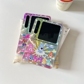 ins镭射极光小熊适用于华为purax手机壳折叠适用于pocket2保护套适用于三星zflip6 7米奇适用于小米mixflip2