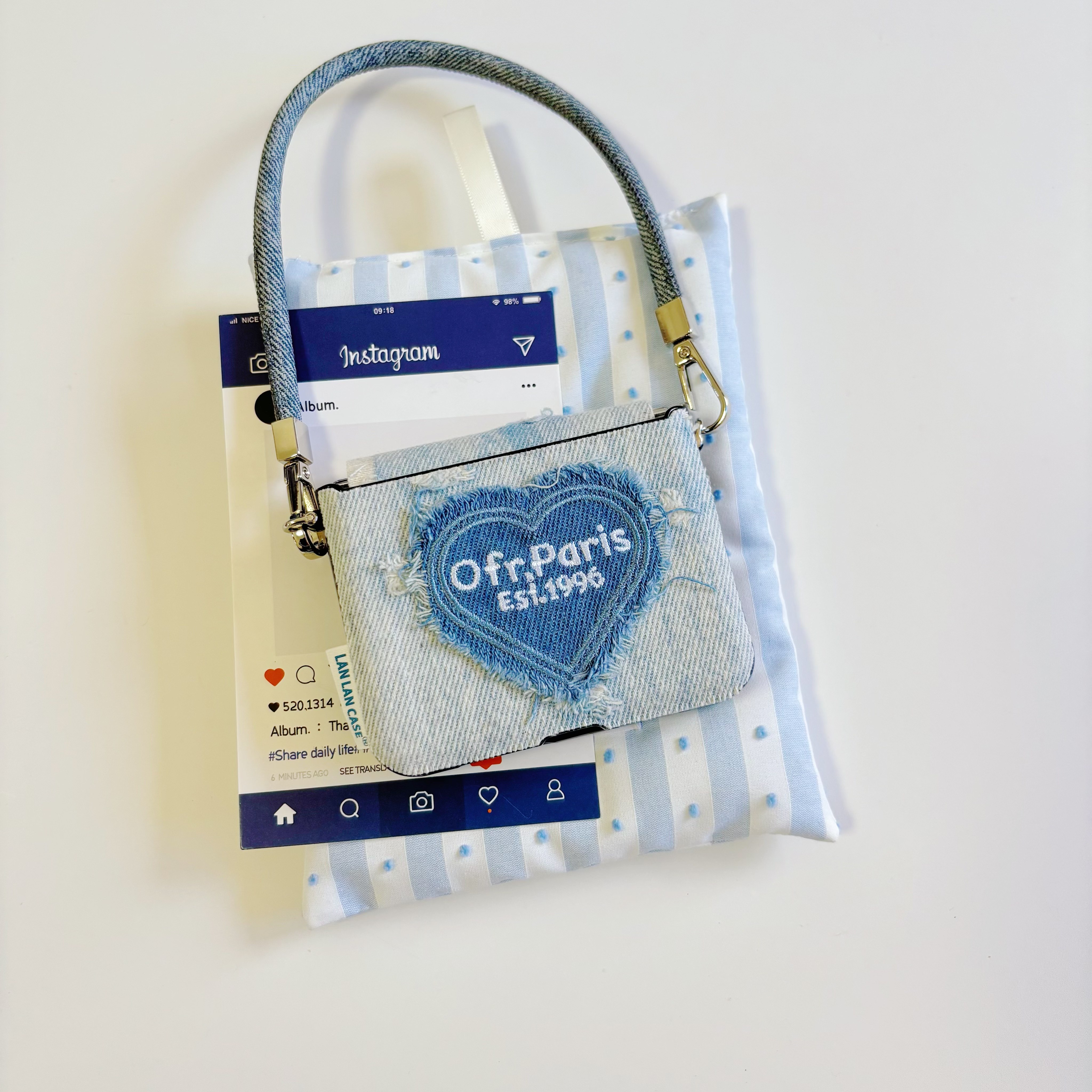 韩风破洞牛仔爱心适用于华为purax手机壳小折叠适用于小米mixflip2保护套适用于三星zflip7手提全包款