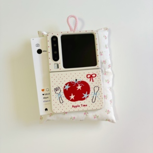 ins韩风刀叉苹果波点适用于华为purax手机壳折叠适用于小米mixflip2肤感保护套适用于三星zflip7适用于荣耀硬