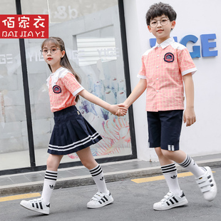 小学生校服套装夏季短袖班服运动会儿童服装幼儿园园服夏装2026