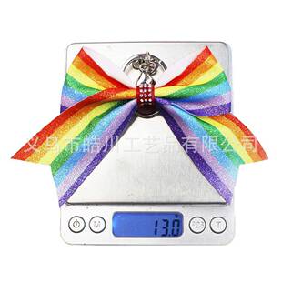 518书背包挂件葱粉闪亮蝴蝶结钥匙扣彩虹足球橄榄球儿童饰品