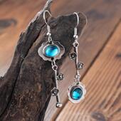 跨境wish新款 饰品简约时尚 水晶宝石钥匙形耳环吊坠耳环