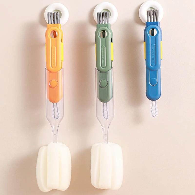 厨房五合一多功能长柄海绵清洗刷可拆卸奶瓶刷保温杯凹槽缝隙杯刷,家庭/个人清洁工具,钢丝球/钢丝刷,淘宝优惠券,粉丝福利购,淘宝优惠卷