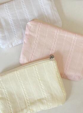 55152新款菱格竖纹化妆包大容量护肤品收纳包旅行零钱包杂物收纳