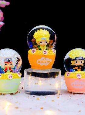 爆款动漫忍者の日常水晶球盲盒摆件卧室发光发亮氛围小灯厂家直销