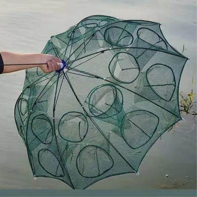虾笼地网鱼笼加厚捕鱼笼龙虾黄鳝伞型渔网捕虾网神器可折叠笼子