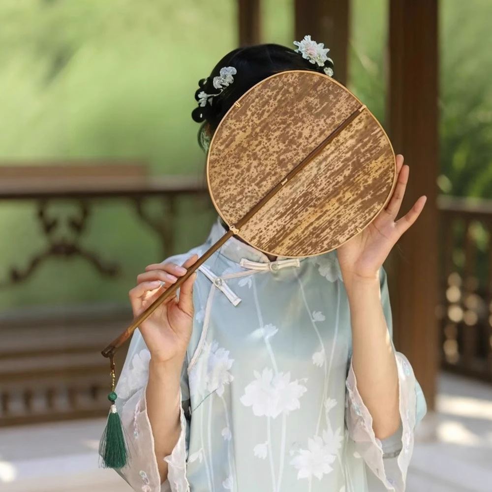 竹编扇夏天纳凉蒲扇复古中国风非遗结婚汉服舞蹈道具手工漆扇团扇