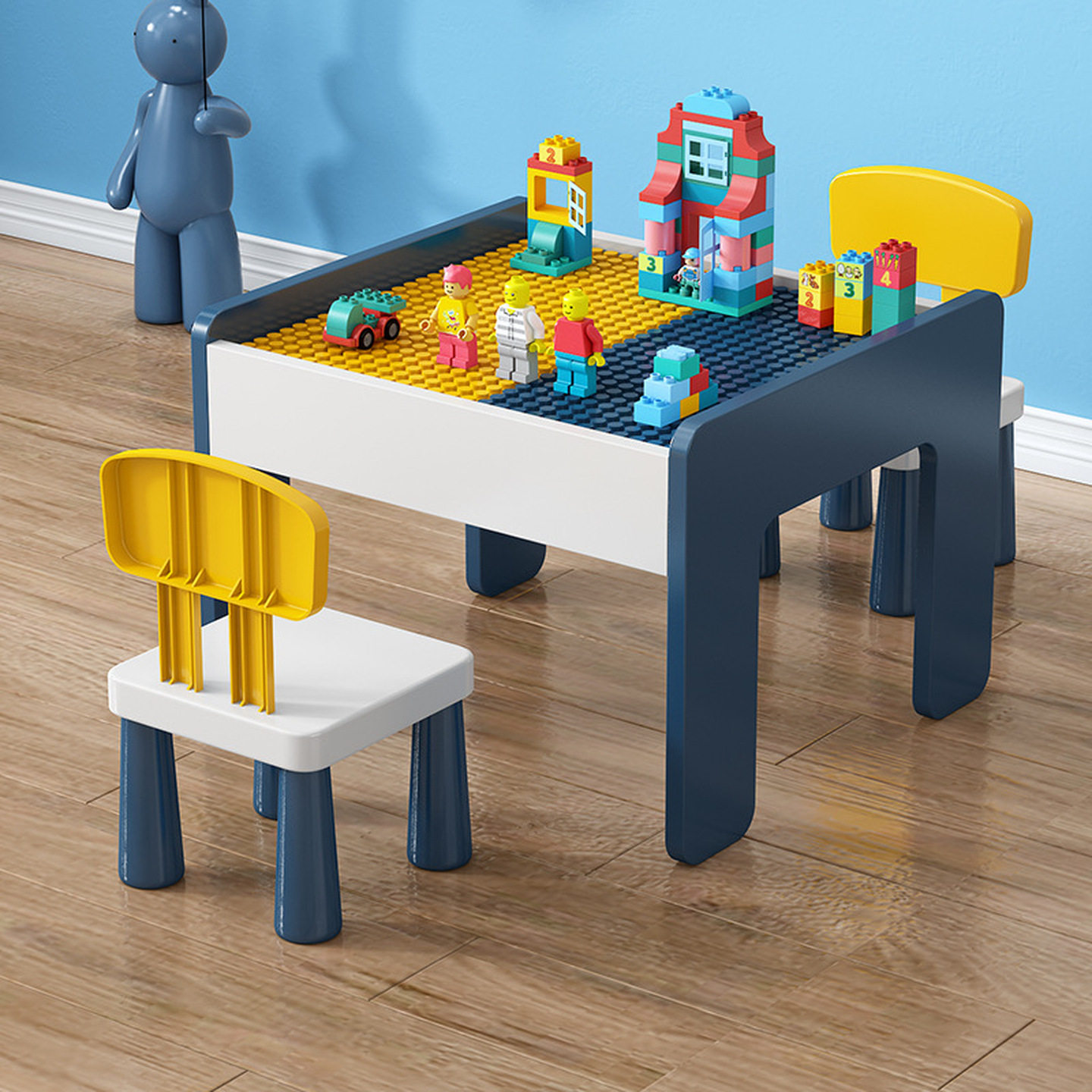 积木桌儿童1到3岁两岁宝宝多功能早教大颗粒商场同款拼装玩具桌子