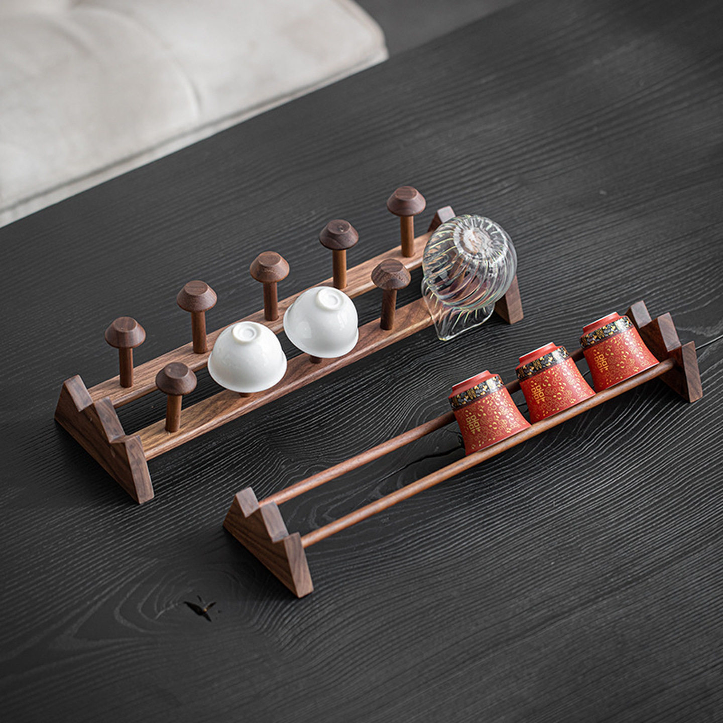 晾壶架紫砂盖托茶道零配摆件功夫茶具盖碗茶杯沥水架晒架摆放置架