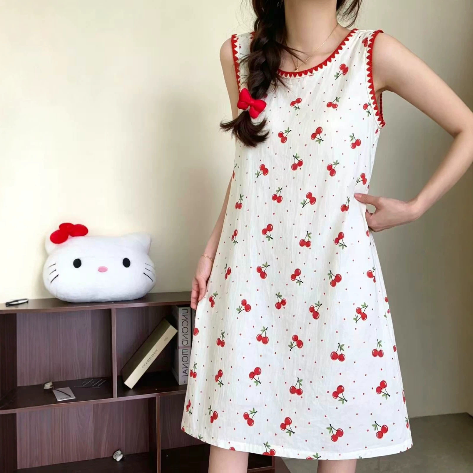 奶呼呼睡裙少女甜美可爱超萌法式公主风带胸垫睡衣吊带睡裙家居服