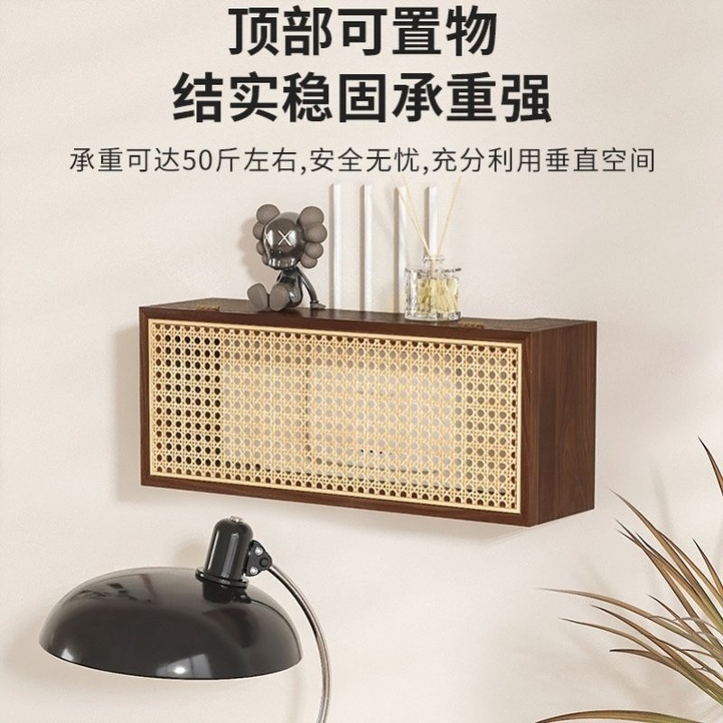 电视柜遮线神器免打孔机顶盒wifi光猫路由器一体收纳盒遮丑置物架