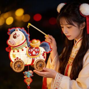 正月十五手提灯笼春节摆地摊小朋友孩卡通宫灯儿童元宵节马年花灯