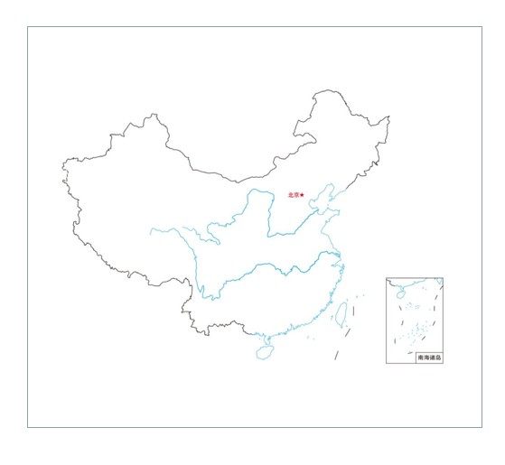 中国地图电子版高清矢量水系黄河长江图片cdr/ai/pdf/psd/jpg素材