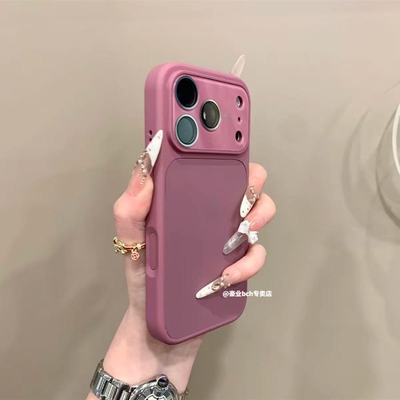 简约肤感秒变17大视窗适用iPhone17promax手机壳新款苹果16pro带镜头膜ai按键15pro硅胶14全包13防摔保护套女