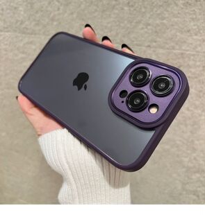 全包镜头适用苹果14promax暗紫色手机壳iphone14pro气囊防摔13透明pm小众高级感plus的12情侣11爆款por