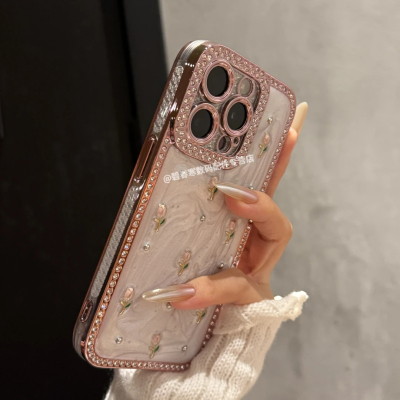 16pro水钻镜框郁金花滴胶全包壳