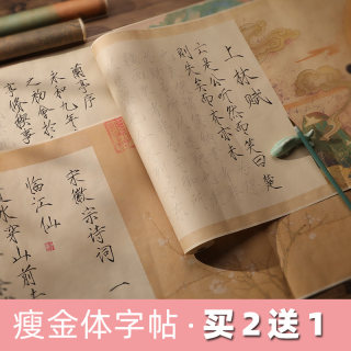 瘦金体仿古长卷毛笔描红字帖兰亭序千字文洛神赋临摹宣纸书法初学者入门练字专用上林赋滕王阁序小楷软笔套装