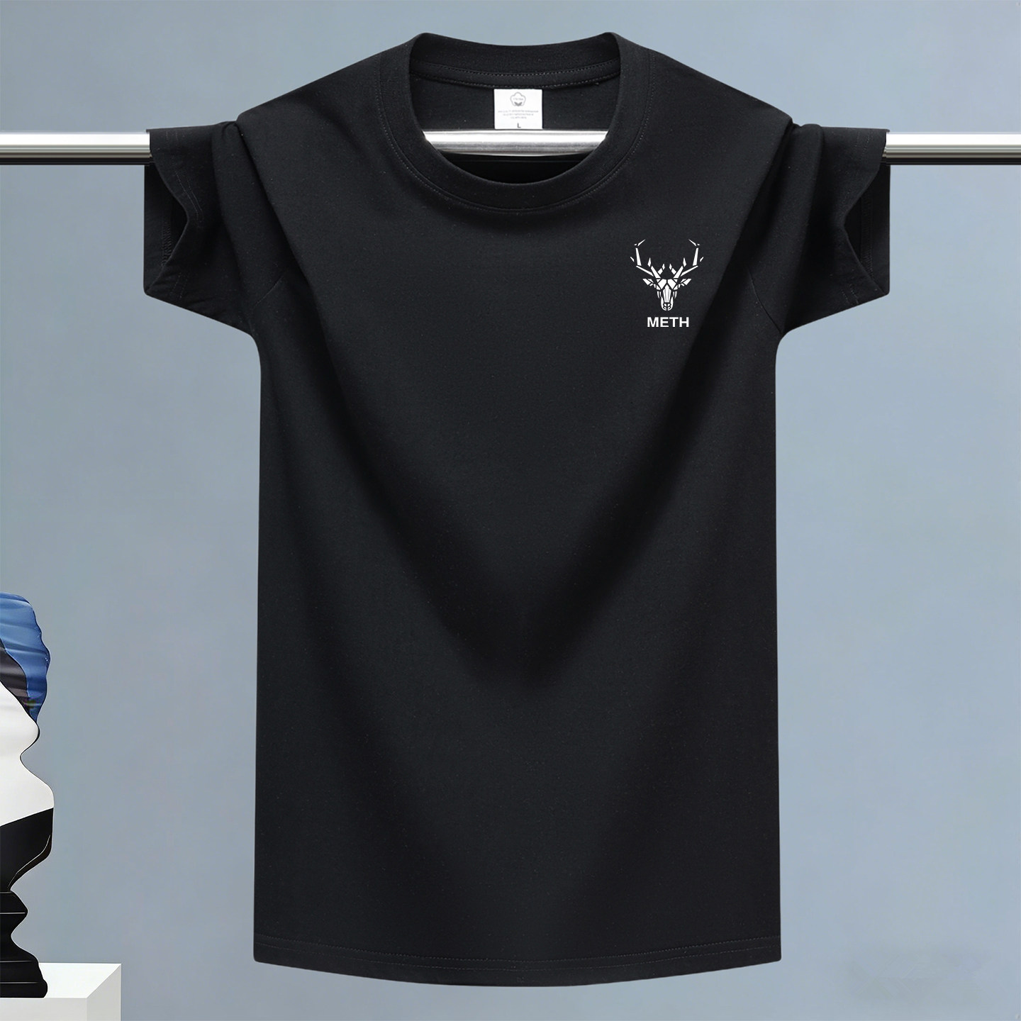 夏季薄款青年纯棉短袖t恤男圆领宽松大码上衣情侣运动百搭打底衫